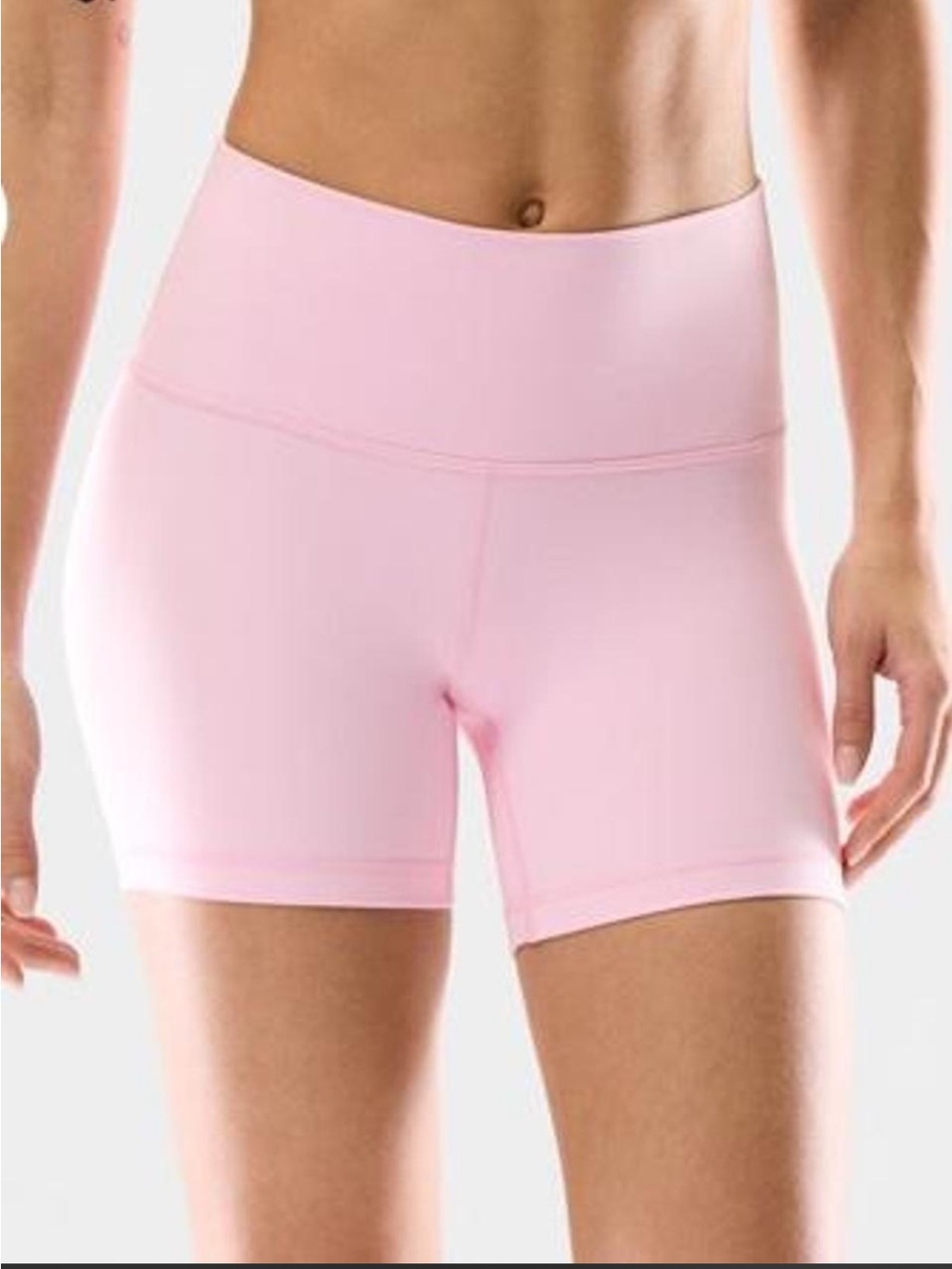 Aritzia Soft Pink High-Rise Athletic Bike Shorts
